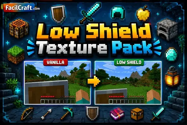 Low Shield Texture Pack: Más Visibilidad y Mejor PvP en Minecraft