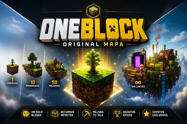 OneBlock Original Mapa: Sobrevive y Construye en un Mundo de un Solo Bloque