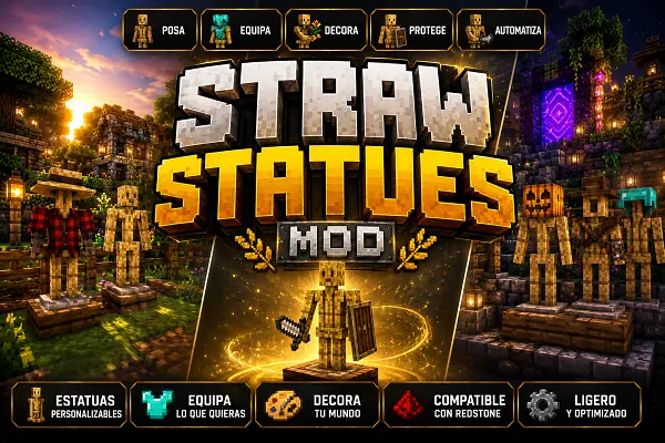 Straw Statues Mod para Minecraft: Decora tu Mundo con Estatuas Personalizadas