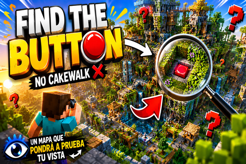 Find The Button: No Cakewalk, el Mapa de Minecraft que Pondrá a Prueba tu Vista